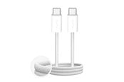 USB kabel - Puro Fabrik 4 100W Braided Cable USB-C - USB-C 1m - White - PUCCC100WFABK4WHI