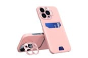 Mobil - Covers & Cases - Hurtel Leather Stand Case for Samsung Galaxy S23 Ultra Cover Card Wallet with Stand Pink - 9145576274842