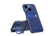 Mobil - Covers & Cases - Hurtel Leather Stand Case for iPhone 14 Cover Card Wallet with Stand Blue - 9145576269657