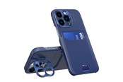 Mobil - Covers & Cases - Hurtel Leather Stand Case for iPhone 14 Pro Cover Card Wallet with Stand Blue - 9145576269718
