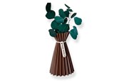 Boligindretning - Simiu SLOZENA - Plisseret Vase - 18 cm - Træ Look - Mokka - 5714255012224
