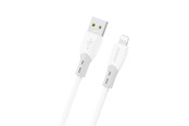 USB kabel - Dudao L25SL 30W USB-A - Lightning Cable with Soft Silicone Braid 1m - White - 6976625336357