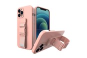 Mobil - Covers & Cases - Hurtel Rope Case Silicone Lanyard Cover Purse Lanyard Strap for Xiaomi Poco M4 Pro 5G Pink - 5907769340505