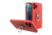 Mobil - Covers & Cases - Hurtel Ring Case silicone case with finger holder and stand for Xiaomi Redmi Note 11 Pro Red - 5907769340932