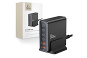 Mobil - Adaptere & Opladere - Tech-Protect DC80W-GAN 6-PORT PD80W/QC3.0 Charging Station - Black - 5906302375448