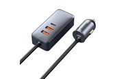 Mobil - Adaptere & Opladere - Baseus Share Together PPS Multi-port Fast charge Car Charger with Extension Cord 2U+2C 120W Space Gray - C00034800811-Z1