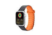 Smartwatch - Tilbehør - Dux Ducis Strap (Armor Version) for Apple Watch SE/9/8/7/6/5/4/3/2/1 (41/40/38mm) Magnetic - Black & Orange - 6934913035405