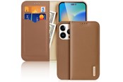 Mobil - Covers & Cases - Dux Ducis  Hivo Leather Flip Case Genuine Leather Cover Card & Document Wallet iPhone 14 Pro Brown - 6934913033036