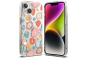 Mobil - Covers & Cases - Ringke  Fusion Design Armored Case Cover with Gel Frame iPhone 14 Plus Transparent (Floral) (FD637E31) - 8809881265544
