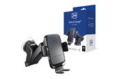 Mobil - Andet Tilbehør - 3mk Drive & Charge car phone holder for grille/window/cockpit with inductive charger - black - 5903108487139