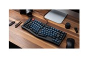 Tastatur - Keychron V10 - keyboard - QMK custom alice layout fully assembled knob mechanical - 75% - QWERTY - Nordic - frosted black Input Device - Tastatur - Nordisk - Blå - V10-C1-BO