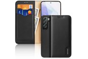 Mobil - Covers & Cases - Dux Ducis Hivo Leather Flip Case Genuine Leather Cover Card & Document Wallet Samsung Galaxy S22+ (S22 Plus) Black - 6934913043639