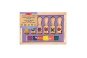 Hobby artikler - Melissa & Doug Wooden Handle Stamps Happy Handle Stamp Set - 6074560