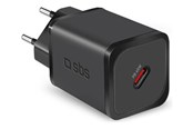 Mobil - Adaptere & Opladere - SBS TETRGAN1C45W 45W GaN USB-C Wall Charger with Power Delivery - Black - TETRGAN1C45W