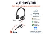 Hovedtelefoner/headset - HP Poly Blackwire 3325 Stereo Microsoft Teams Certified USB-C Headset +3.5mm Plug +USB-C/A Adapter - 8X222AA