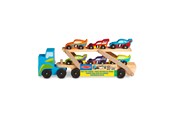 Legetøjsbil - Melissa & Doug Wooden Vehicles Car Carrier Mega Race Car - 6073486