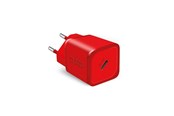 Mobil - Adaptere & Opladere - SBS TETRGAN1C20R 20W GaN Wall Charger with Power Delivery - Red - TETRGAN1C20R