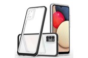Mobil - Covers & Cases - Hurtel Clear 3in1 Case for Samsung Galaxy A03s (166) Frame Gel Cover Black - 5907769339189