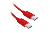 USB kabel - SBS TECABLETISSUETCCR USB-C - USB-C 1.5m 60W Braided Cable - Red - TECABLETISSUETCCR