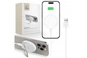 Mobil - Adaptere & Opladere - Tech-Protect QI15W-A33 Inductive Charger with MagSafe and Stand with USB-A / USB-C Cable - White - 5906302308330