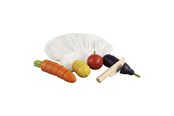 Trælegetøj - Primi Passi - Wooden Cutting Vegetable Set with Chef's Hat - PP1006