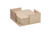 Trælegetøj - Playwood Wooden Holder with 6 Coasters - SL094A