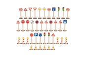 Trælegetøj - Goki Wooden Traffic Sign Set - 40pcs. - 53761