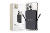 Powerbank - Tech-Protect LifeMag PB31 Power Bank with MagSafe 10000mAh 15W USB-C / USB-A / Built-in USB-C / Lightning Cables - Black Powerbank - Sort - 10000 mAh - 5906302309269
