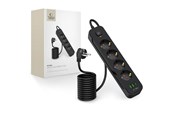 Mobil - Adaptere & Opladere - Tech-Protect PCL4X3 Power Strip 4 Sockets 240V + 2xUSB-A + 1xUSB-C 200 cm - Black - 5906302310593