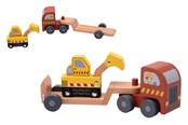 Trælegetøj - Jouéco Semi-trailer with excavator - 263-80155