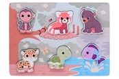 Trælegetøj - Jouéco The Wildies Family feel and touch puzzle - 263-80144