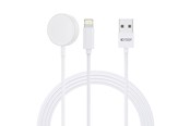 Mobil - Adaptere & Opladere - Tech-Protect UltraBoost 2in1 Magnetic Charger with USB-C / Lightning Cables for Apple Watch 1.5m - White - 9490713932780