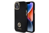Mobil - Covers & Cases - GUESS Silicone Logo Strass 4G Case for iPhone 15 - Black - 3666339148485