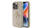 Mobil - Covers & Cases - GUESS Glitter Script Big 4G iPhone 15 Pro Case - Gold - 3666339147808