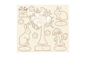 Konstruktionslegetøj - Creativ Company DIY Wooden Figures Hares Tree and Mushrooms - 57942