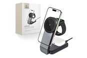 Mobil - Adaptere & Opladere - Tech-Protect QI15W-A28 MagSafe 3in1 Inductive Charger with Stand for Smartphone / Apple Watch / AirPods - Black - 9490713934593