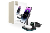 Mobil - Adaptere & Opladere - Tech-Protect QI15W-A27 3in1 Inductive Charger with MagSafe Stand for Smartphone / Apple Watch / AirPods - Black - 9490713934586