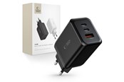Mobil - Adaptere & Opladere - Tech-Protect C65W AC Charger 2x USB-C PD 65W / USB-A QC 3.0 - Black - 9490713934524