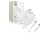 Mobil - Adaptere & Opladere - Tech-Protect C35W AC Charger 2x USB-C PD 35W with USB-C / USB-C cable - white - 9319456605570