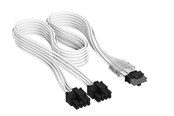 Strømkabel (intern) - Corsair Elite Premium Individually Sleeved 2x 8-Pin to PCIe 12V-2x6 600W (Type 4) - Hvid - CP-8920424