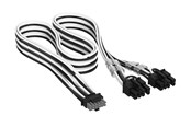 Strømkabel (intern) - Corsair Elite Premium Individually Sleeved PCIe 12V-2x6 to 2x 8-pin (6+2 split) - Sort / Hvid - CP-8920437