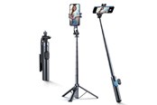 Stativ - Wozinsky Selfie stick WC1Y30S telescopic tripod 1.3m with phone holder - black - 5907769384493