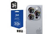 Mobil - Beskyttelsesglas - 3mk Lens Protection Pro Camera Cover with Iridescent Frame for iPhone 16 Pro /16 Pro Max - 5903108588638