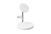 Mobil - Adaptere & Opladere - Puro Mag Station 3-in-1 Inductive Charger with Stand - White - PUFCCSQIMAG2WHI