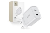 Mobil - Adaptere & Opladere - Tech-Protect  C20W AC Charger 2x USB-C PD 20W - White - 9319456607093