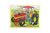 Puslespil - Bigjigs Wooden Tractor Jigsaw Puzzle - 20 pcs. Wood - BJ744