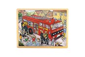 Puslespil - Bigjigs Wooden Jigsaw Puzzle Fire Truck - 24 pcs. Wood - BJ742