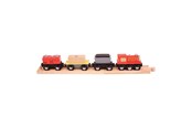 Trælegetøj - Bigjigs Wooden Freight Train - 9-piece. - BJT182
