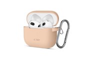 Mobil - Covers & Cases - Tech-Protect Silicone Hook Case for Apple AirPods 3 - Beige - 5906302375066