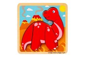Babylegetøj - Bigjigs Wooden Shape Puzzle Diplodocus - 4 pcs. - 38030